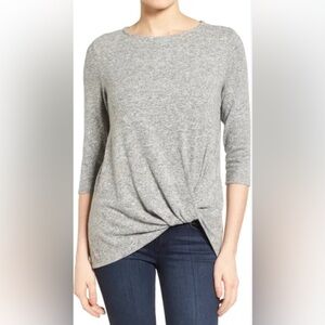 Gray Twist Front Top